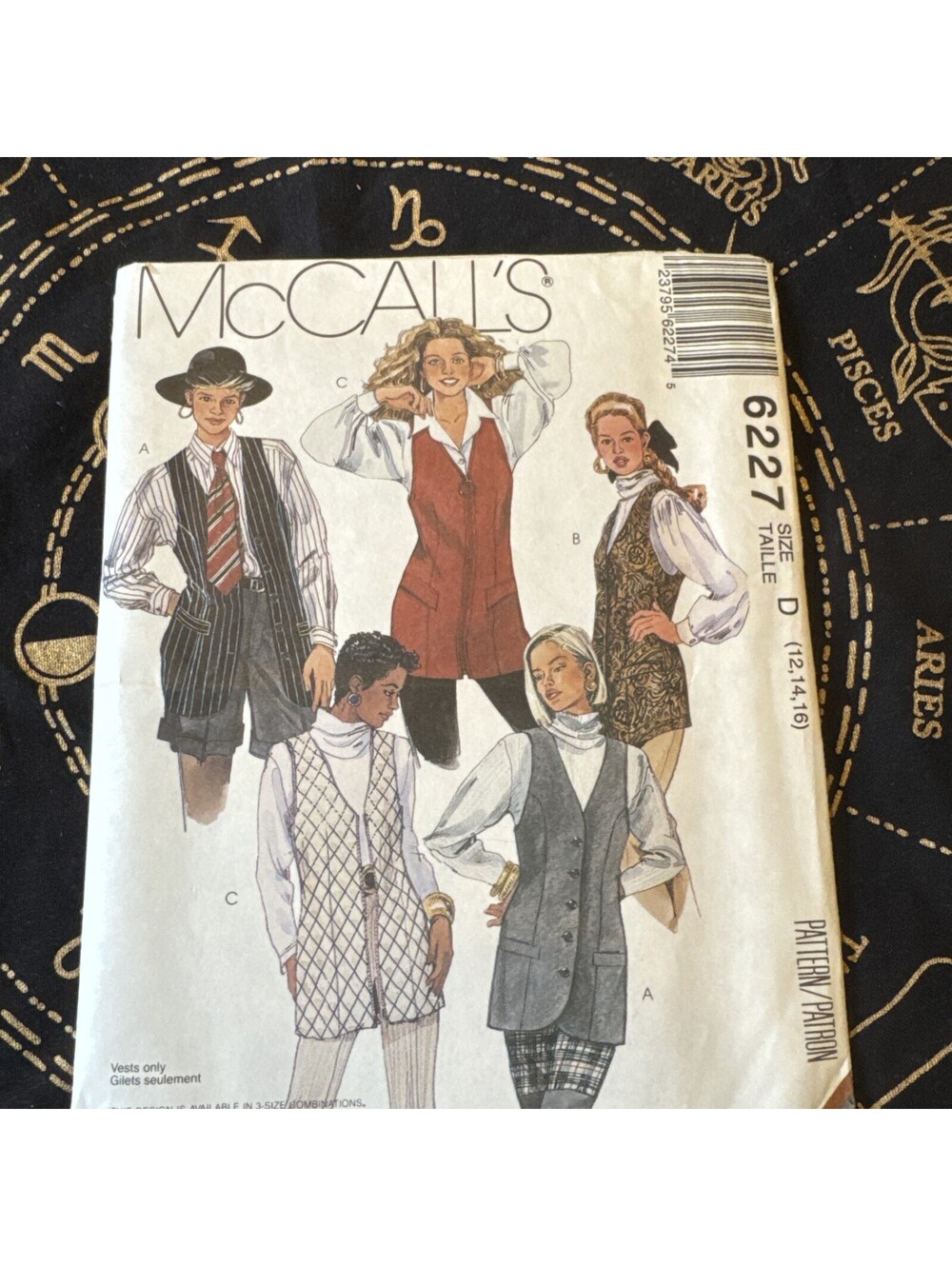 McCall's 6227 UNCUT Sewing Pattern, Misses' Lined Vests, Size D (12-14-16) Uncut